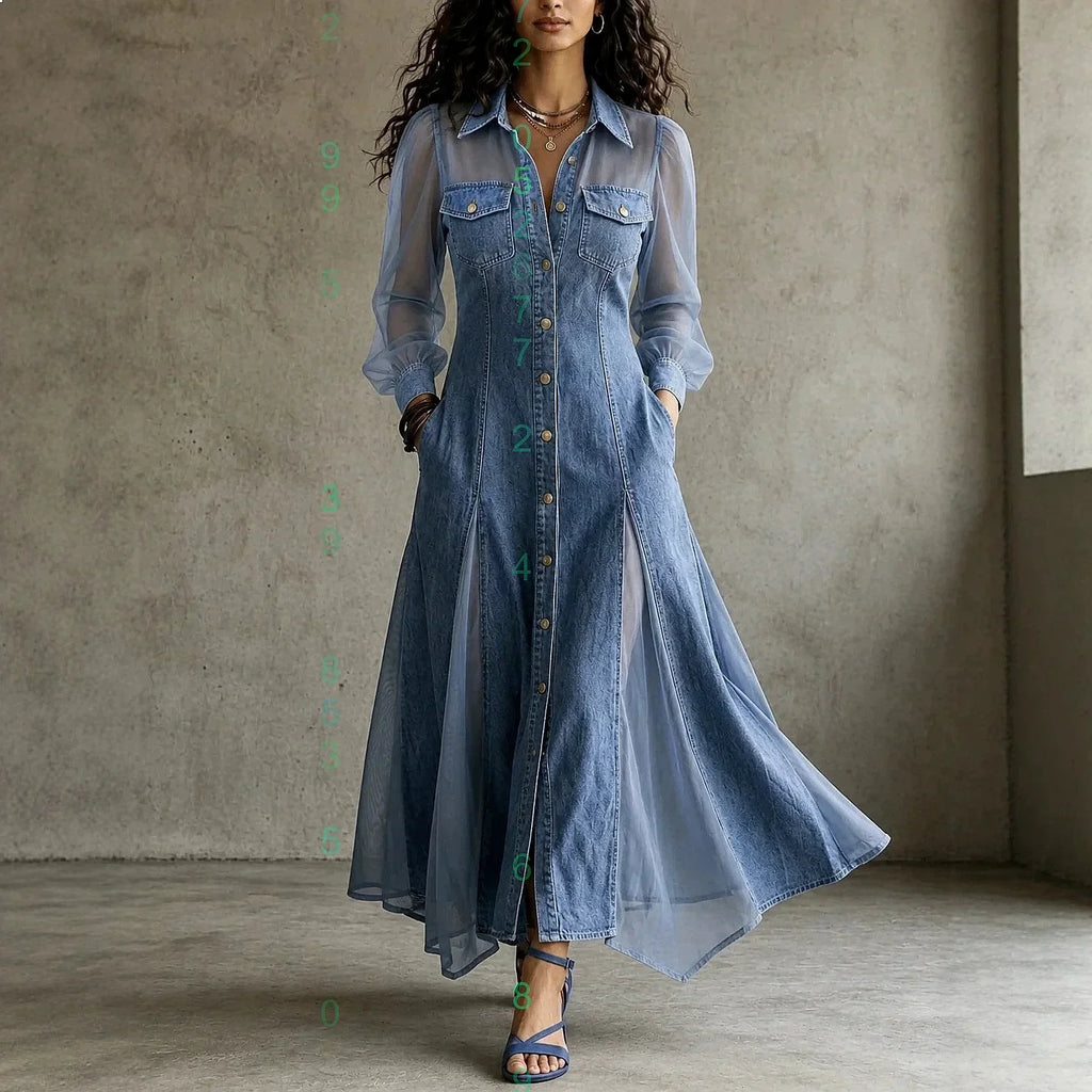 Hailey Chiffon Shirt Maxi Dress