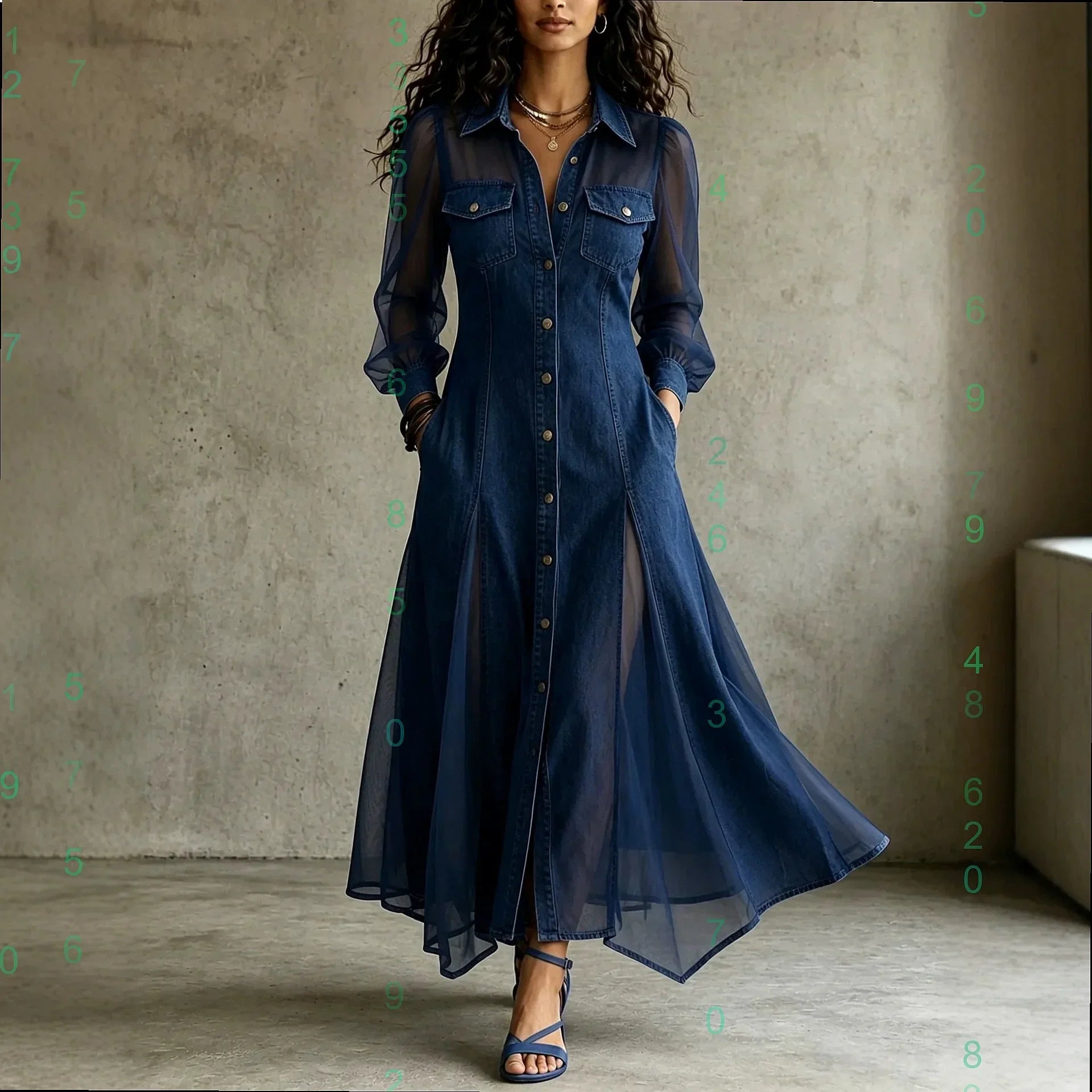 Hailey Chiffon Shirt Maxi Dress